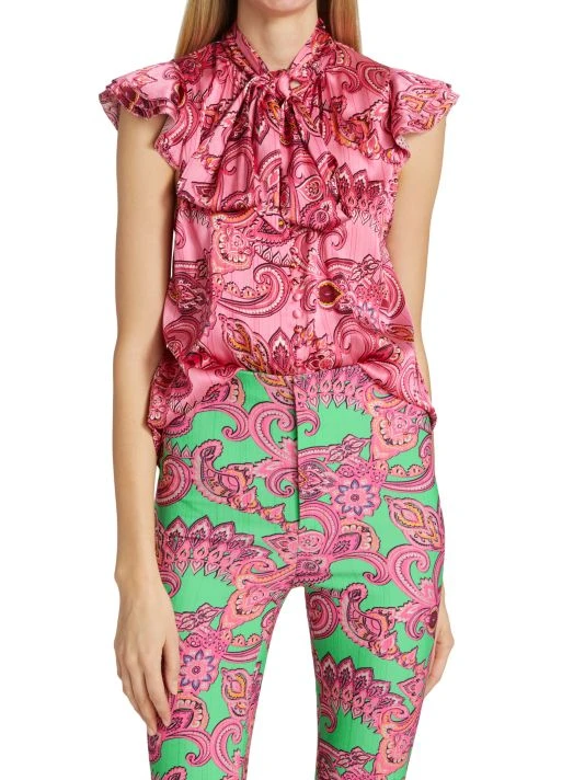 Alice + Olivia Brently Paisley Ruffle Top 3 Alice + Olivia Brently Paisley Ruffle Top - Image 3
