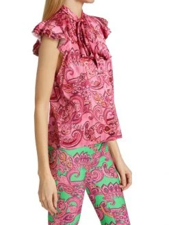 Alice + Olivia Brently Paisley Ruffle Top 10 Alice + Olivia Brently Paisley Ruffle Top -Alice + Olivia Sales unnamed file 2563