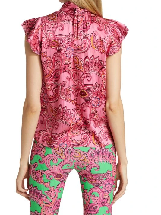 Alice + Olivia Brently Paisley Ruffle Top 5 Alice + Olivia Brently Paisley Ruffle Top - Image 5