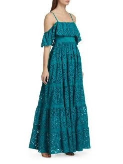 Alice + Olivia Kia Eyelet Off-The-Shoulder Maxi Dress -Alice + Olivia Sales unnamed file 257