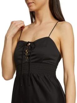 Alice + Olivia Jori Lace-Up Cotton-Blend Maxi Dress -Alice + Olivia Sales unnamed file 2599