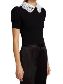Alice + Olivia Chase Eyelet Collar Sweater -Alice + Olivia Sales unnamed file 26