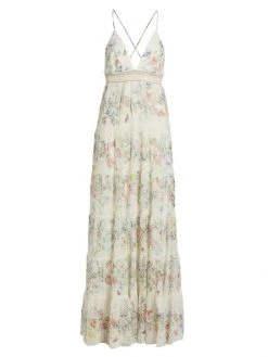 Alice + Olivia Karolina Smocked Tiered Maxi Dress