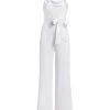 Alice + Olivia Primrose Halter Jumpsuit Off White