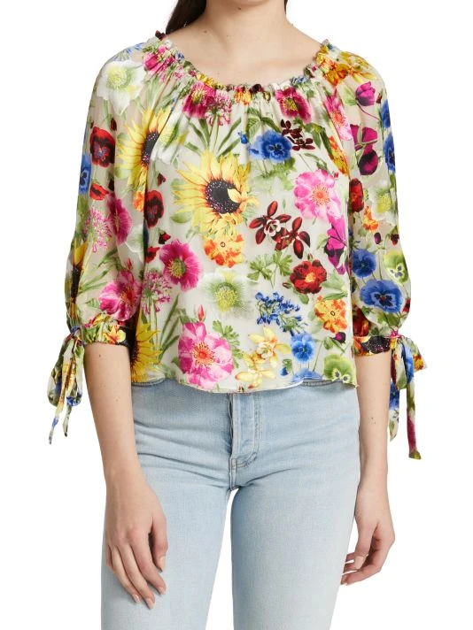 Alice + Olivia Alta Photographic Flower Top 3 Alice + Olivia Alta Photographic Flower Top - Image 3