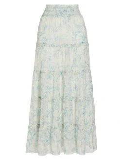 Alice + Olivia Aisha Eyelet Lace Midi-Skirt