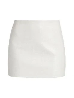 Alice + Olivia Croc-Effect Faux Leather Minskirt