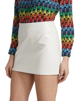 Alice + Olivia Croc-Effect Faux Leather Minskirt -Alice + Olivia Sales unnamed file 2661