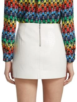 Alice + Olivia Croc-Effect Faux Leather Minskirt -Alice + Olivia Sales unnamed file 2662