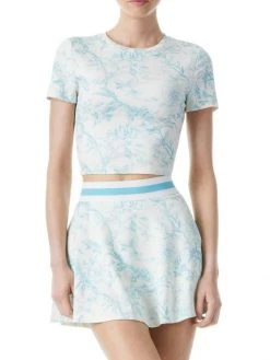 Alice + Olivia Cindy Printed Cotton Crop Tee -Alice + Olivia Sales unnamed file 2667