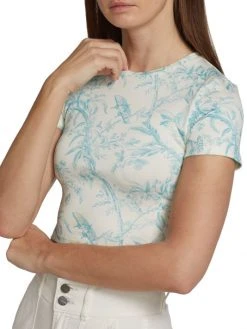 Alice + Olivia Cindy Printed Cotton Crop Tee -Alice + Olivia Sales unnamed file 2670