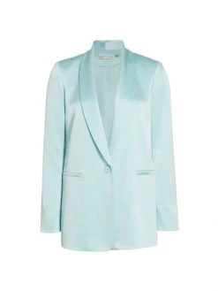 Alice + Olivia Yuriko Satin Shawl Blazer