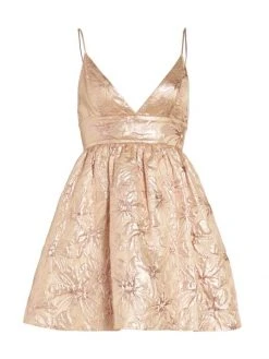Alice + Olivia Foley Floral Brocade Minidress