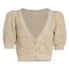 Alice + Olivia Romi Puff-Sleeve Embellished Cardigan