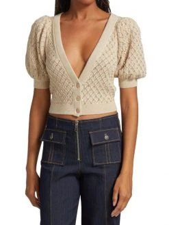 Alice + Olivia Romi Puff-Sleeve Embellished Cardigan 9 Alice + Olivia Romi Puff-Sleeve Embellished Cardigan -Alice + Olivia Sales unnamed file 2723