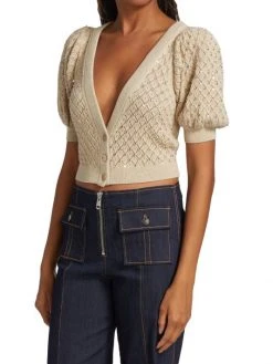 Alice + Olivia Romi Puff-Sleeve Embellished Cardigan 10 Alice + Olivia Romi Puff-Sleeve Embellished Cardigan -Alice + Olivia Sales unnamed file 2724