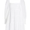 Alice + Olivia Rowen Tiered Tie-Back Cotton Minidress