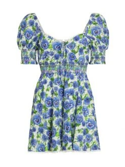 Alice + Olivia Crawford Floral Eyelet Minidress