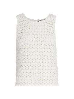 Alice + Olivia Reva Pearl Crochet Top