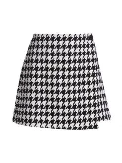 Alice + Olivia Renna Houndstooth Miniskirt