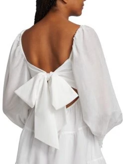 Alice + Olivia Rowen Tiered Tie-Back Cotton Minidress -Alice + Olivia Sales unnamed file 278