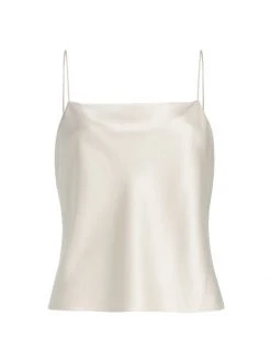 Alice + Olivia Harmon Drapey Slip Tank Charcoal -Alice + Olivia Sales unnamed file 2788