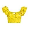 Alice + Olivia Shanae Ruffled Cotton-Blend Crop Top