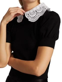 Alice + Olivia Chase Eyelet Collar Sweater -Alice + Olivia Sales unnamed file 29