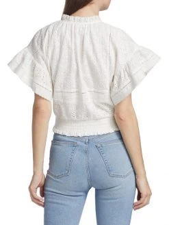 Alice + Olivia Tabitha Eyelet-Embroidered Crop Top -Alice + Olivia Sales unnamed file 302