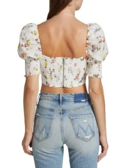 Alice + Olivia Audie Floral Puff-Sleeve Corset Top 11 Alice + Olivia Audie Floral Puff-Sleeve Corset Top -Alice + Olivia Sales unnamed file 352