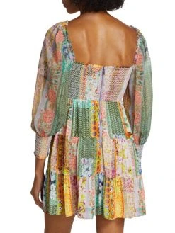 Alice + Olivia Rowen Tiered Square-Neck Tunic Dress -Alice + Olivia Sales unnamed file 359
