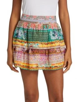 Alice + Olivia Jojo Printed Tiered Ruffle Miniskirt -Alice + Olivia Sales unnamed file 364