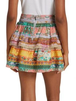 Alice + Olivia Jojo Printed Tiered Ruffle Miniskirt -Alice + Olivia Sales unnamed file 366