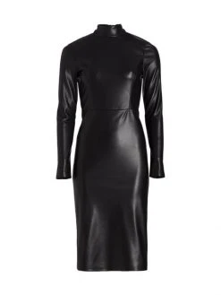Alice + Olivia Delora Faux Leather Sheath Dress