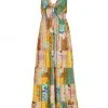 Alice + Olivia Karolina Paneled Linen-Blend Maxi Dress