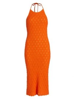 Alice + Olivia Jone Halter Midi-Dress