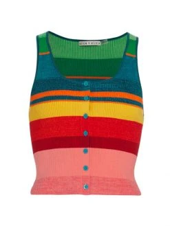 Alice + Olivia Daryn Striped Knit Tank