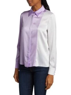 Alice + Olivia Willa Colorblocked Silk Blouse -Alice + Olivia Sales unnamed file 432