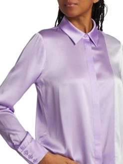 Alice + Olivia Willa Colorblocked Silk Blouse -Alice + Olivia Sales unnamed file 434