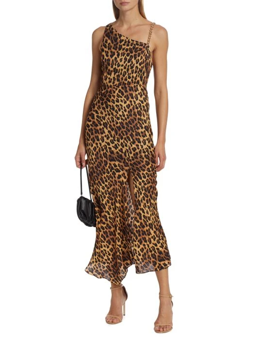 Alice + Olivia Harmony Leopard-Print One-Shoulder Slip Dress 2 Alice + Olivia Harmony Leopard-Print One-Shoulder Slip Dress - Image 2