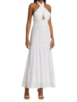Alice + Olivia Lyndon Cross-Front Halter Maxi Dress -Alice + Olivia Sales unnamed file 480