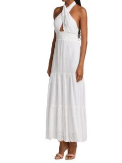 Alice + Olivia Lyndon Cross-Front Halter Maxi Dress -Alice + Olivia Sales unnamed file 481