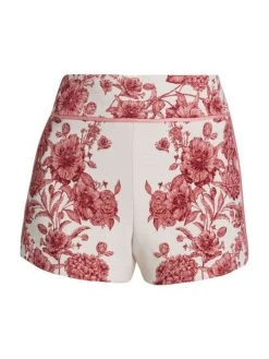 Alice + Olivia Donald High-Rise Floral Jacquard Shorts