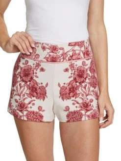 Alice + Olivia Donald High-Rise Floral Jacquard Shorts -Alice + Olivia Sales unnamed file 487