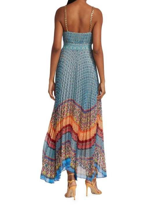 Alice + Olivia Gloria Chain-Strap Pleated Maxi Dress 5 Alice + Olivia Gloria Chain-Strap Pleated Maxi Dress - Image 5