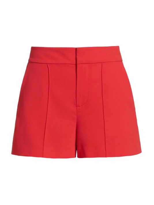 Alice + Olivia Dylan High-Waisted Pintuck Shorts Bright Poppy 1 Alice + Olivia Dylan High-Waisted Pintuck Shorts Bright Poppy