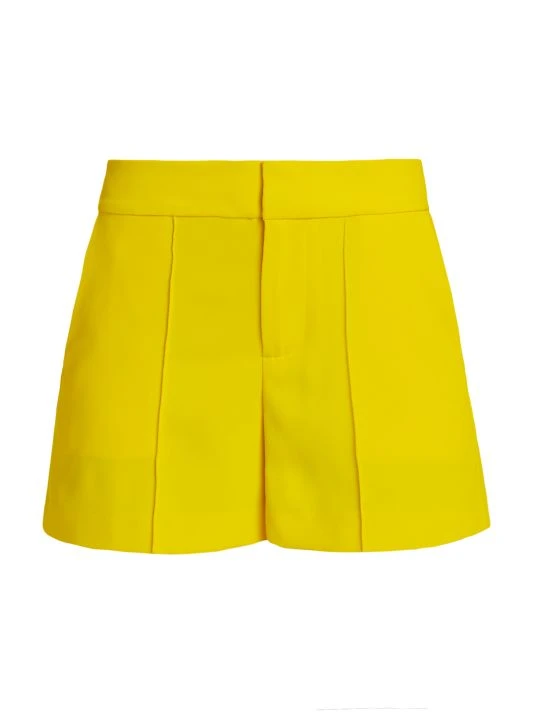 Alice + Olivia Dylan High-Waisted Pintuck Shorts Bright Poppy 3 Alice + Olivia Dylan High-Waisted Pintuck Shorts Bright Poppy - Image 3