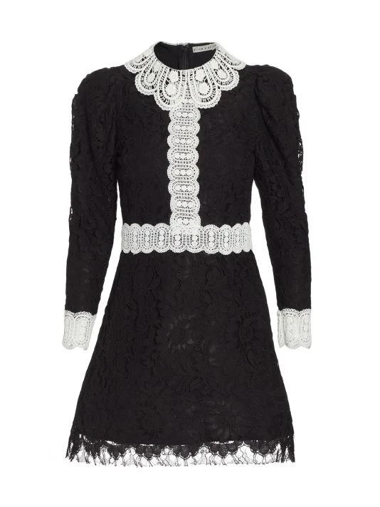 Alice + Olivia Kaitlyn Floral Lace & Crochet Minidress 1 Alice + Olivia Kaitlyn Floral Lace & Crochet Minidress
