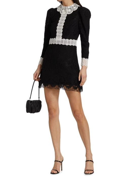 Alice + Olivia Kaitlyn Floral Lace & Crochet Minidress 2 Alice + Olivia Kaitlyn Floral Lace & Crochet Minidress - Image 2