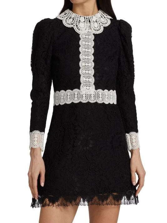 Alice + Olivia Kaitlyn Floral Lace & Crochet Minidress 3 Alice + Olivia Kaitlyn Floral Lace & Crochet Minidress - Image 3